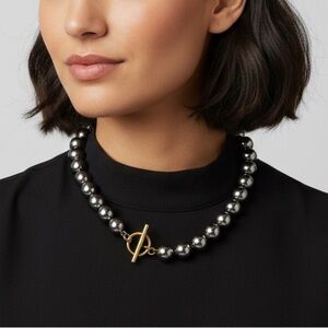 Stainless Steel ball trendy Necklace Womens Jewelry T closure